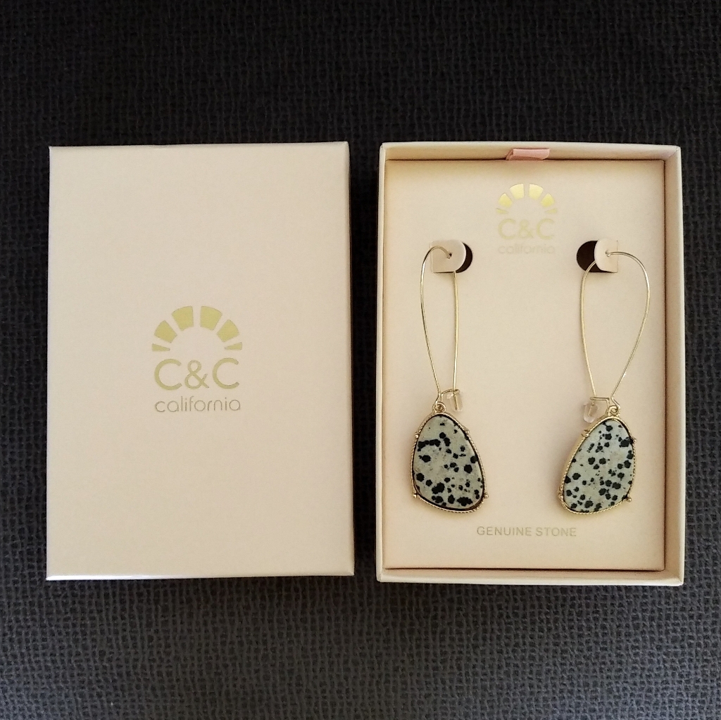 CC California Speckled Stone Dangle Earrings 29$